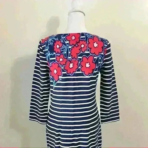 Talbots Stripes and Flowers Fitted Shift Dress - Picture 6 of 8